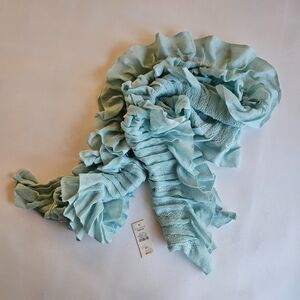 New Talbots Seafoam Green Ruffled Knit Scarf